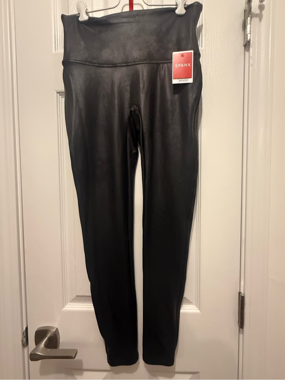 SPANX Faux Leather Leggings - Black - Full Length Large NWT